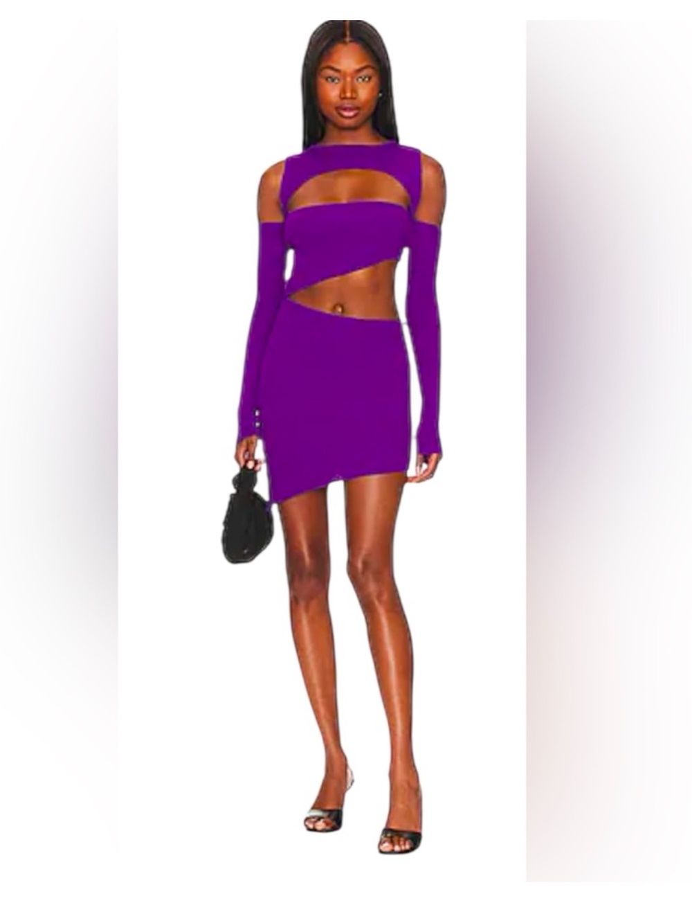 Baobab Collection Purple Asymmetrical Cutout Mini Dress